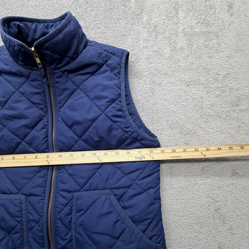 J.Crew Vest Womens Small Blue Quilted‎ Puffer Full Zip Pockets Fall Winter - Picture 10 of 15
